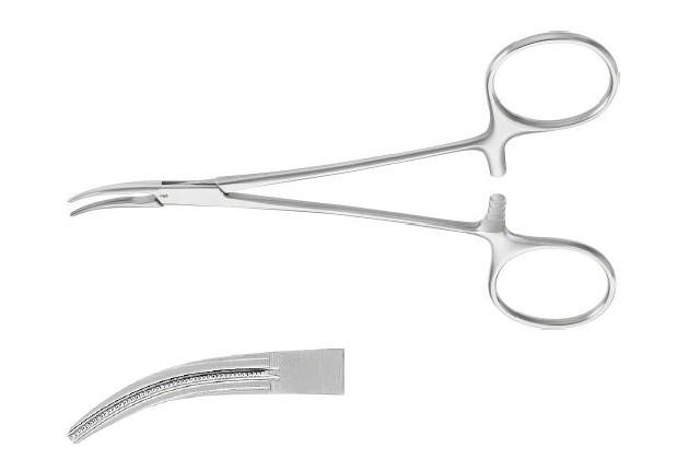 ДЕ’БЕКІ АТРАВМАТ. МОСКІТ ЗАТИСКАЧ ВИГНУТ. 125MM